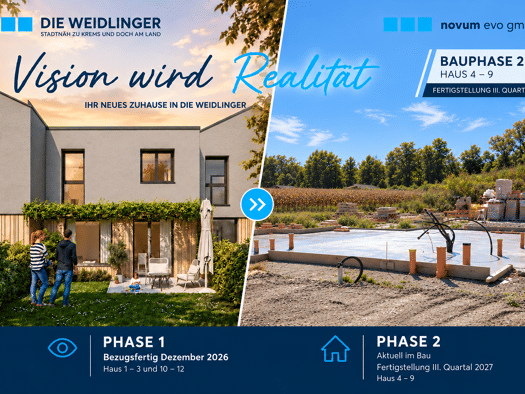 Reihenmittelhaus zum Kauf - Erstbezug provisionsfrei 399.000 € 4 Zimmer 102 m² 182 m² Grundstück frei ab 30.09.2027 Lerchenfeld Krems an der Donau 3500