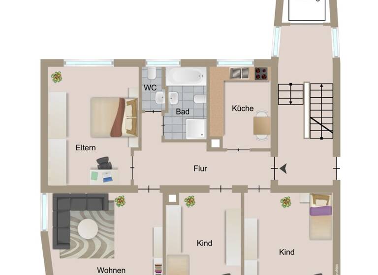 Wohnung zum Kauf 205.000 € 4 Zimmer 85,6 m²<br/>Wohnfläche 2.<br/>Geschoss Villingen Villingen-Schwenningen 78054