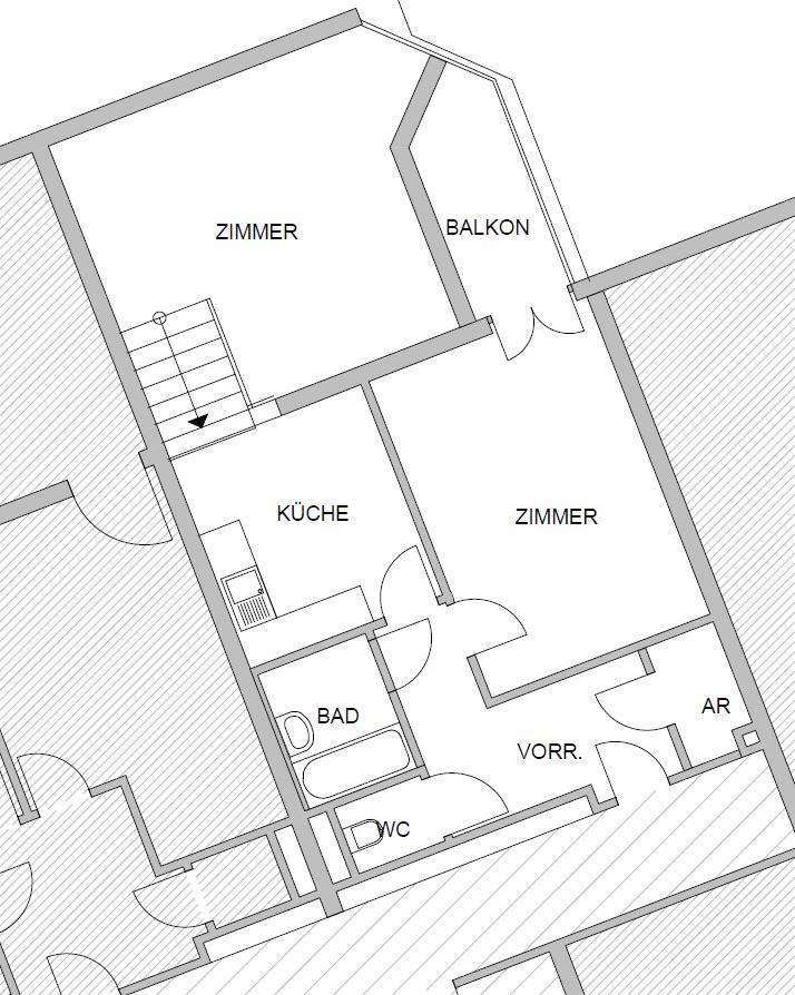 Wohnung zur Miete 536 € 2 Zimmer 64,6 m²<br/>Wohnfläche 2.<br/>Geschoss 01.02.2025<br/>Verfügbarkeit Jakomini Graz 8010