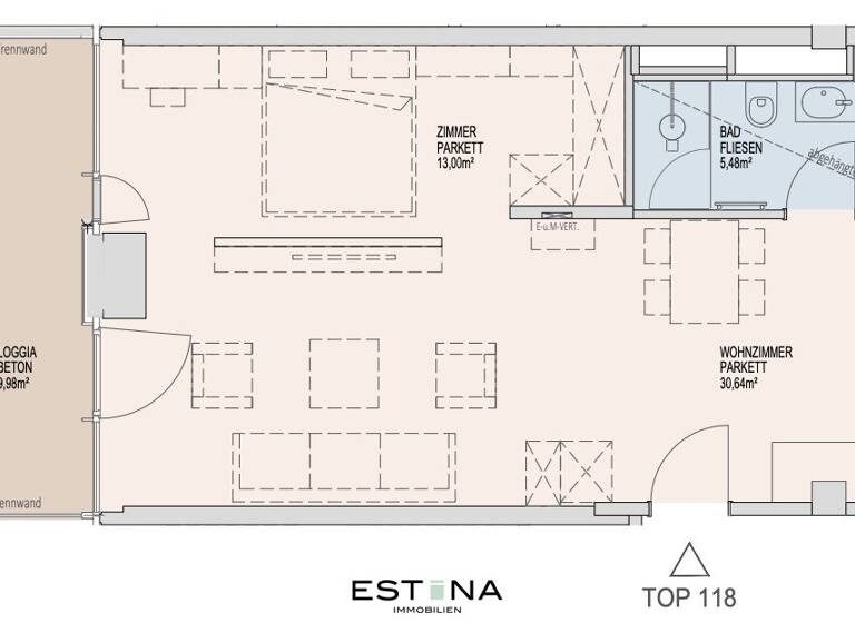Wohnung zur Miete - Erstbezug 1.250 € 2 Zimmer 49,1 m² 35. Geschoss Donau-City-Straße Wien 1220