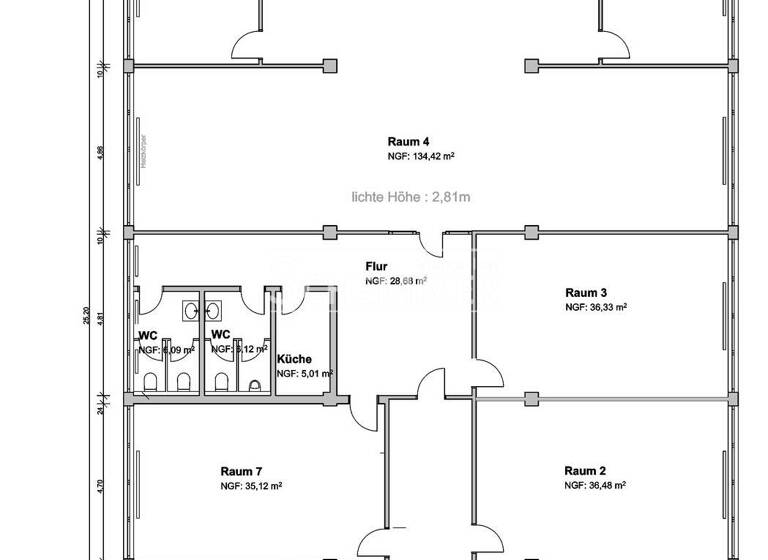 Büro zur Miete 3.825 € 402,8 m² Bürofläche Brühl Freiburg im Breisgau 79108