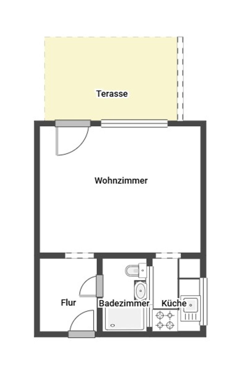 Wohnung zum Kauf 160.000 € 1 Zimmer 33,5 m²<br/>Wohnfläche 1.<br/>Geschoss ab sofort<br/>Verfügbarkeit Muckensturm Stuttgart 70374