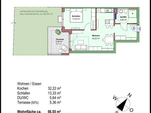 Wohnung zur Miete 730 € 2 Zimmer 56 m² Geschoss EG/3 frei ab 01.10.2026 Illerstraße 3 Bellenberg 89287