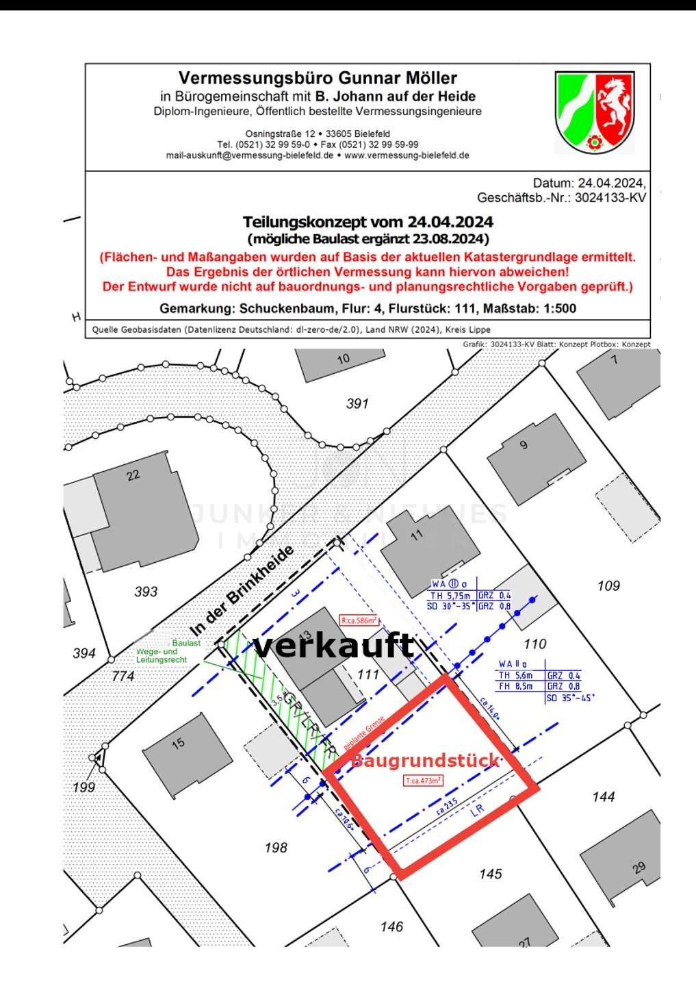 Grundstück zum Kauf 115.000 € 473 m²<br/>Grundstück Schuckenbaum Leopoldshöhe 33818