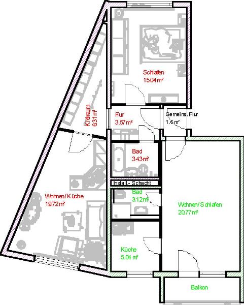 Wohnung zur Miete 189 € 1 Zimmer 31,4 m²<br/>Wohnfläche 6.<br/>Geschoss Sankt-Josef-Straße 21c Marktbreite Magdeburg 39130