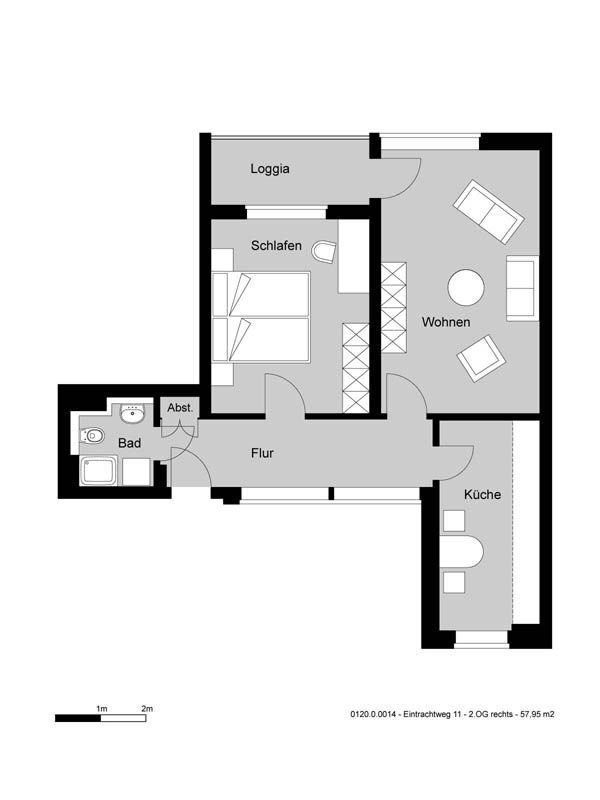 Wohnung zur Miete 576 € 2 Zimmer 58 m²<br/>Wohnfläche 2.<br/>Geschoss ab sofort<br/>Verfügbarkeit Eintrachtweg 11 Bult Hannover 30173