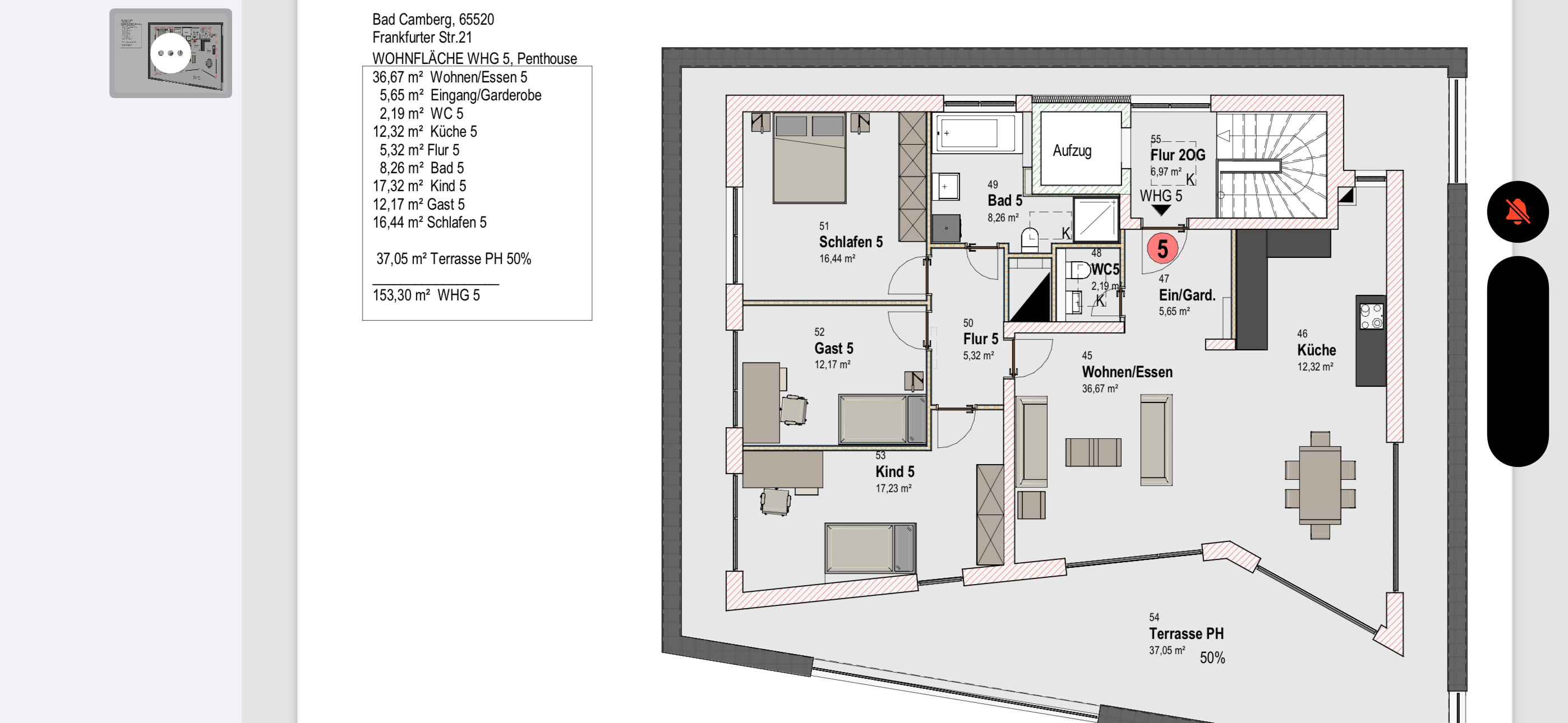 Penthouse zur Miete 1.850 € 4 Zimmer 153 m²<br/>Wohnfläche 2.<br/>Geschoss ab sofort<br/>Verfügbarkeit Bad Camberg Bad Camberg 65520