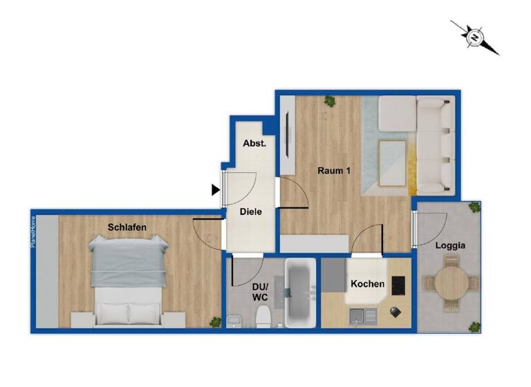 Wohnung zum Kauf 149.000 € 2 Zimmer 44,9 m²<br/>Wohnfläche Langwasser - Südwest Nürnberg 90473