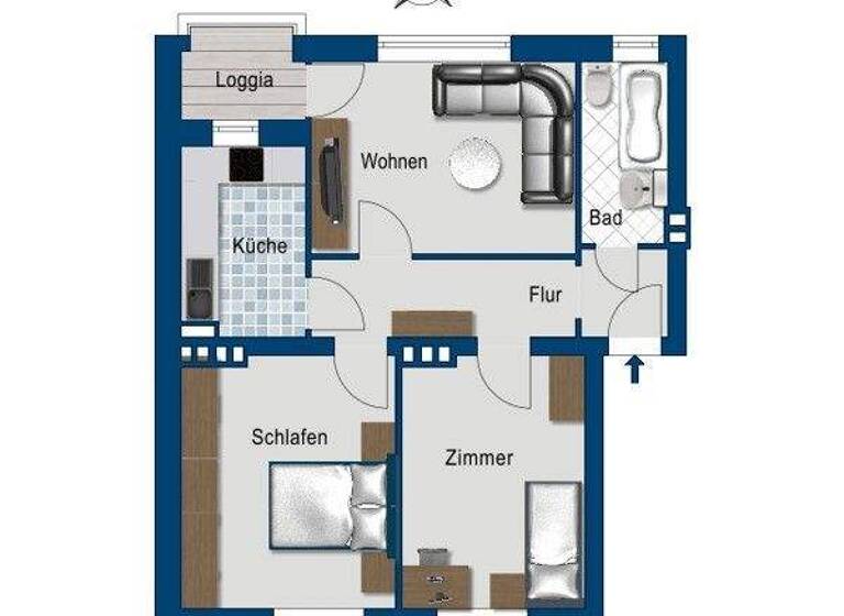 Wohnung zur Miete 356 € 3 Zimmer 57,3 m² 1. Geschoss frei ab 11.04.2026 Cracauer Str. 31 Brückfeld Magdeburg 39114