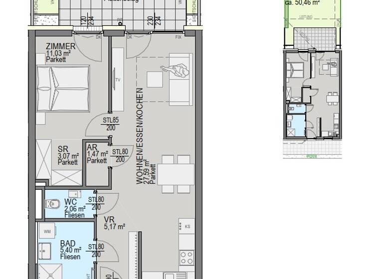 Wohnung zum Kauf - Erstbezug 292.200 € 3 Zimmer 55,8 m² EG Straßgang Graz 8054