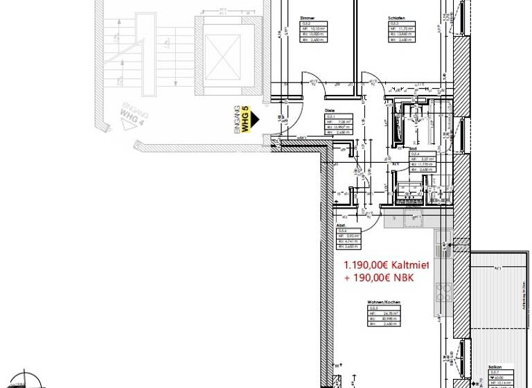 Studio zur Miete 1.090 € 3 Zimmer 64,7 m² Alexandrinenstraße 35 Paulsstadt Schwerin 19055
