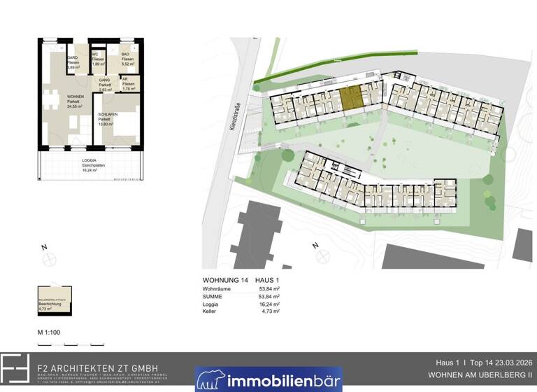 Wohnung zum Kauf - Erstbezug 260.800 € 2 Zimmer 53,8 m² 1. Geschoss Kienzlstraße 5 Bad Schallerbach 4701