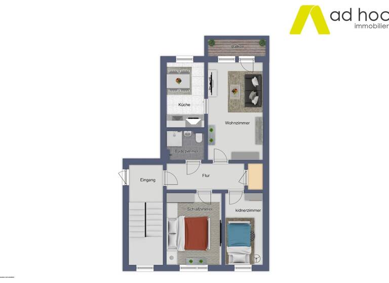 Wohnung zur Miete 370 € 3 Zimmer 69 m² 2. Geschoss Auerbachstr. 84 Lusan Gera / Lusan 07549