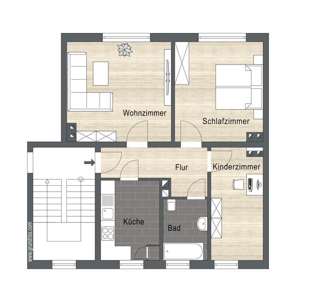 Wohnung zur Miete 410 € 3 Zimmer 66,5 m²<br/>Wohnfläche 1.<br/>Geschoss Rathausstraße Leuna Leuna 06237