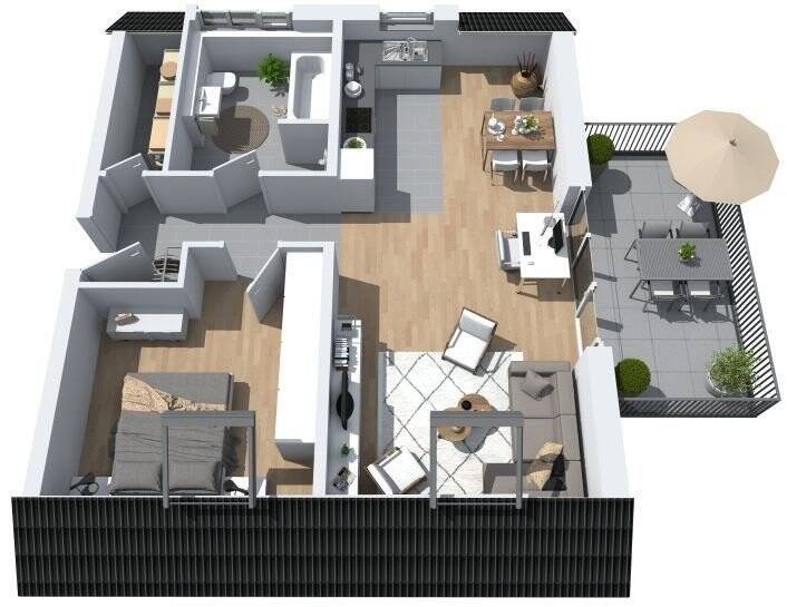 Penthouse zum Kauf provisionsfrei 432.000 € 2 Zimmer 62 m²<br/>Wohnfläche 3.<br/>Geschoss Biebrich Wiesbaden 65203