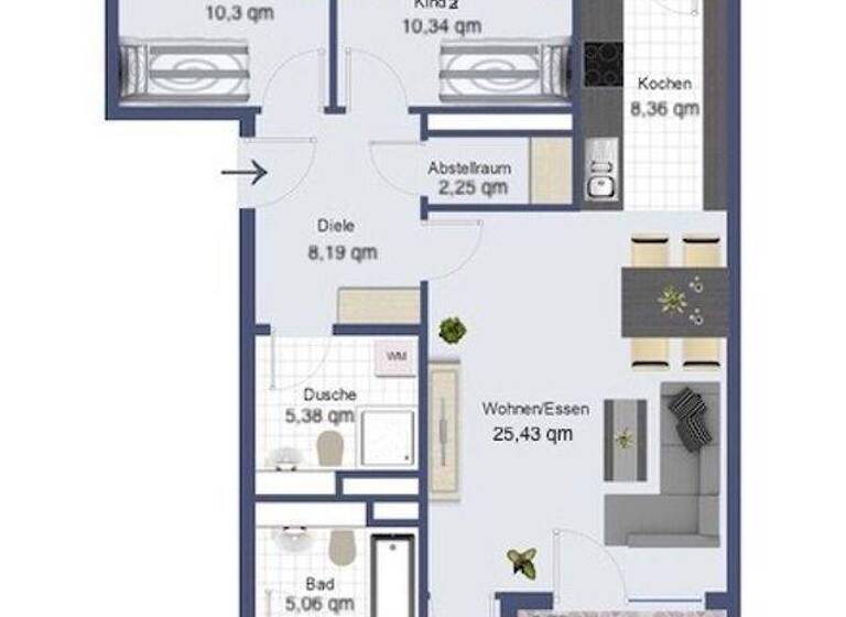 Wohnung zur Miete 2.175 € 4 Zimmer 95,2 m² 4. Geschoss Sendling-Westpark München 81369