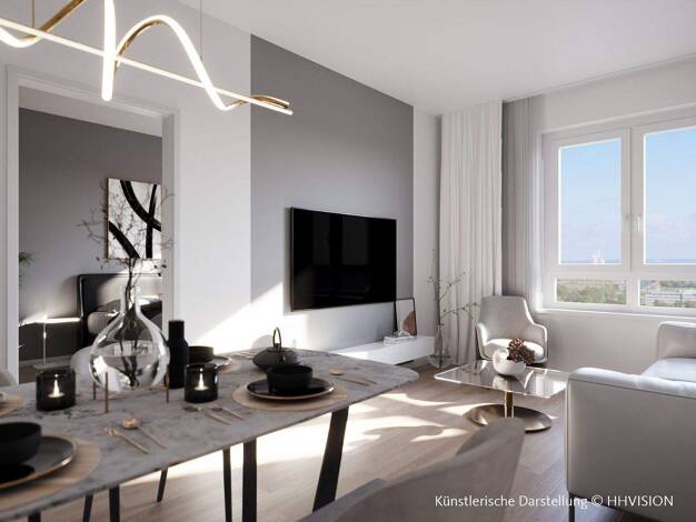 Wohnung zur Miete - Erstbezug 1.335 € 2 Zimmer 58,6 m² 13. Geschoss frei ab sofort Bonner Str. 168 Bayenthal Köln 50968