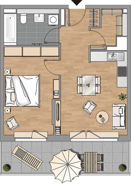 Penthouse zur Miete 1.200 € 2 Zimmer 59,7 m²<br/>Wohnfläche 3.<br/>Geschoss 01.03.2025<br/>Verfügbarkeit Wolframstraße 35 Europaviertel Stuttgart-Mitte 70191