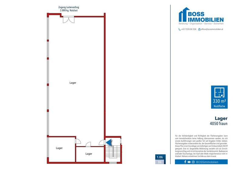 Halle/Industriefläche zur Miete 1.970 € 330 m² Lagerfläche Traun 4050