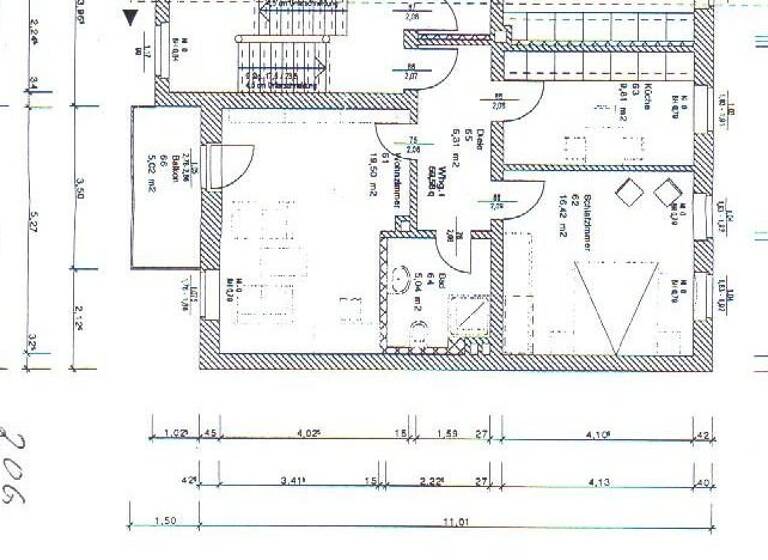 Wohnung zur Miete 400 € 2 Zimmer 60,2 m² 3. Geschoss frei ab sofort Wilhelm-Grune-Str. 25 Eilenburg 04838