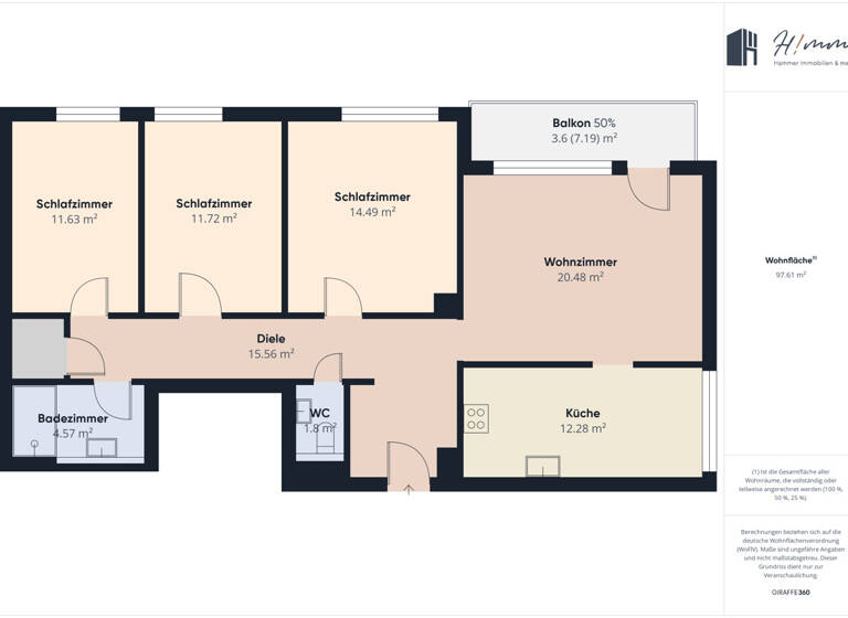 Wohnung zum Kauf 285.000 € 4 Zimmer 97,6 m² 2. Geschoss Karthause Koblenz / Karthause 56075