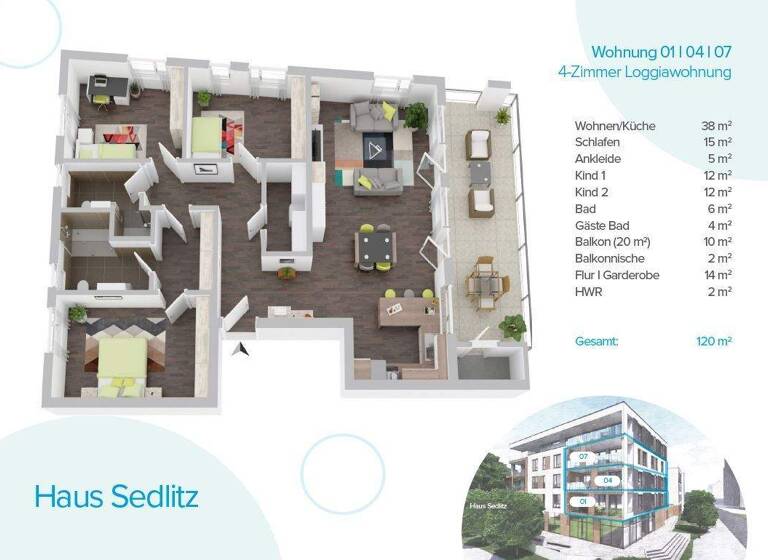 Wohnung zum Kauf - Erstbezug 470.400 € 4 Zimmer 120 m² 1. Geschoss frei ab sofort Adolf-Hennecke-Straße 2c Senftenberg 01968