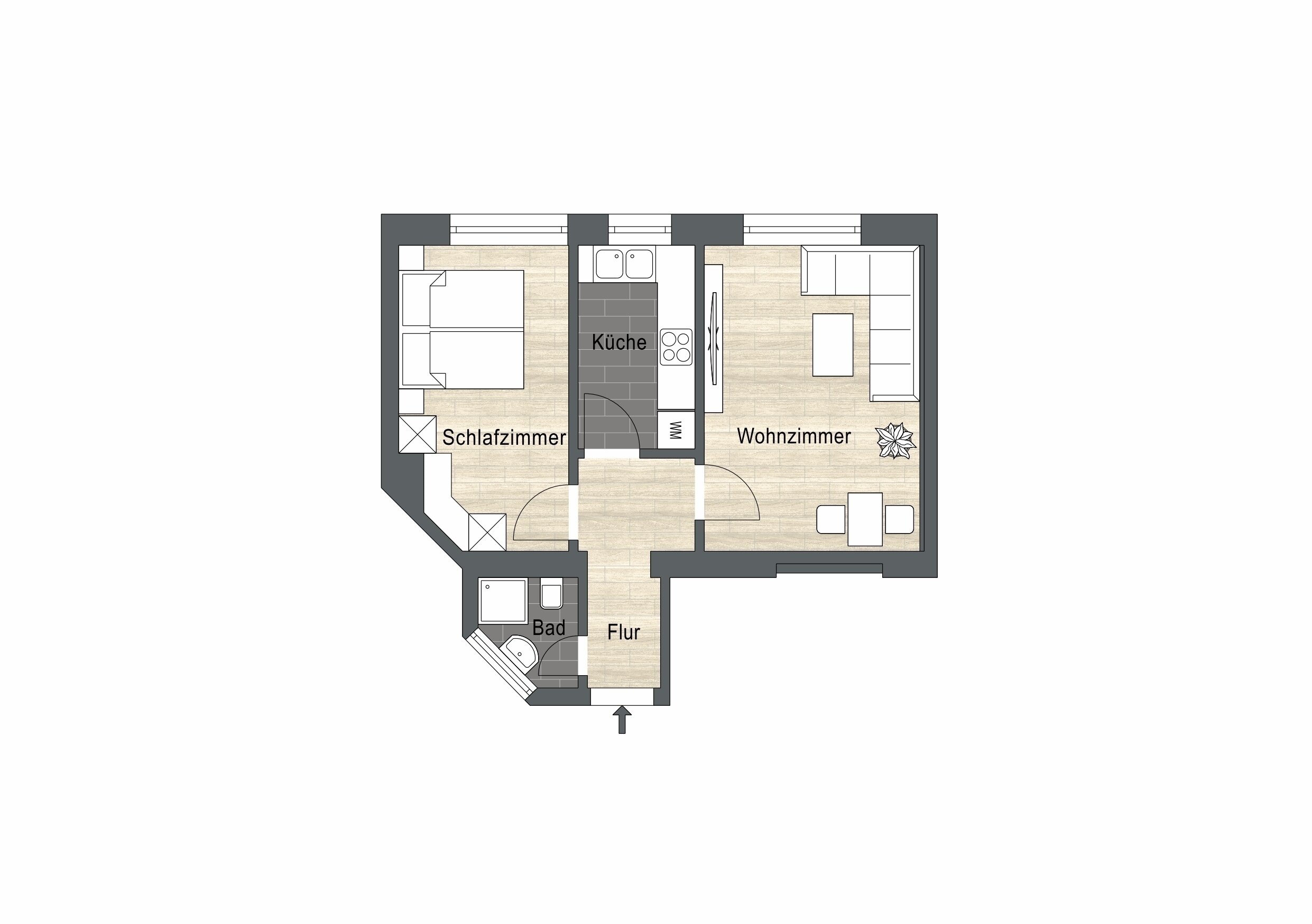 Wohnung zur Miete 667 € 2 Zimmer 43,6 m²<br/>Wohnfläche 1.<br/>Geschoss 01.04.2025<br/>Verfügbarkeit Hühndorfer Straße 2 Cotta (Sachsdorfer Str.) Dresden 01157