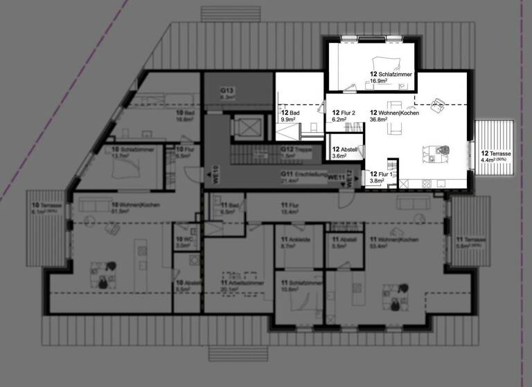 Wohnung zur Miete 890 € 2 Zimmer 81,6 m² 2. Geschoss frei ab 01.05.2026 Otterbreite 14 Bramsche 49565