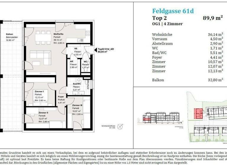 Wohnung zum Kauf provisionsfrei 439.000 € 4 Zimmer 89,9 m² 1. Geschoss Feldgasse Gleisdorf 8200