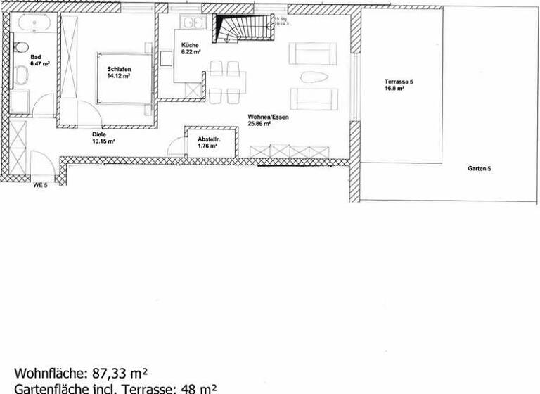 Terrassenwohnung zur Miete 1.220 € 1,5 Zimmer 87,3 m² Geschoss EG/3 frei ab sofort Schrobenhausener Straße Stengelheim Königsmoos 86669