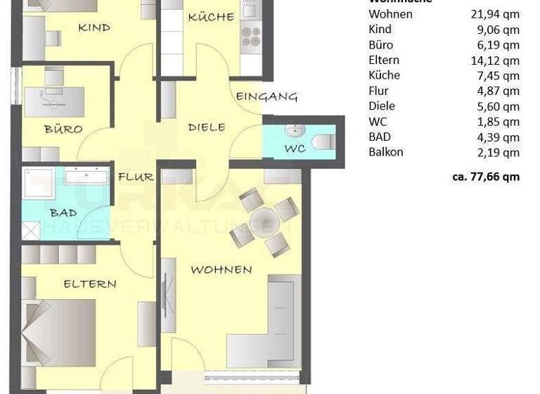 Wohnung zum Kauf 249.000 € 3,5 Zimmer 77,7 m² 2. Geschoss frei ab 01.04.2026 Plochingen 73207