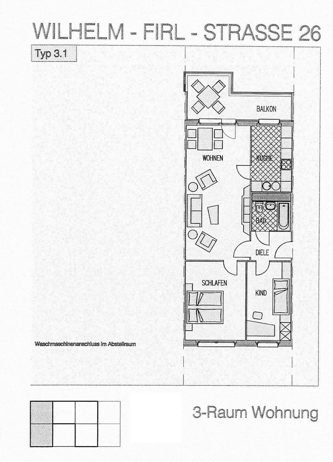 Wohnung zur Miete 380 € 3 Zimmer 72,7 m²<br/>Wohnfläche 2.<br/>Geschoss Wilhelm-Firl-Straße 26 Markersdorf 622 Chemnitz 09122