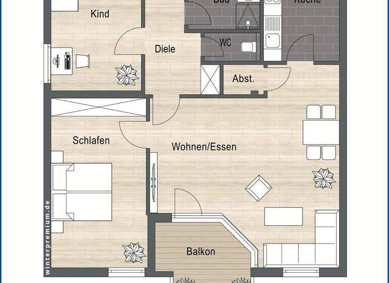 Wohnung zur Miete 1.069 € 3 Zimmer 87,2 m² 1. Geschoss frei ab sofort Mondstr. 18 Biberach Biberach an der Riß 88400