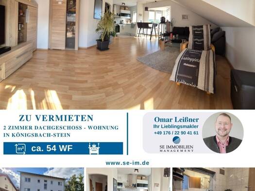 Wohnung zur Miete 600 € 2 Zimmer 54 m² 2. Geschoss frei ab 01.12.2026 Stein Königsbach-Stein 75203