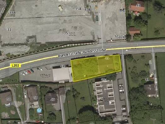 Grundstück zum Kauf 1.100.000 € 988 m² Grundstück Bundesstraße 43 Fußach 6972