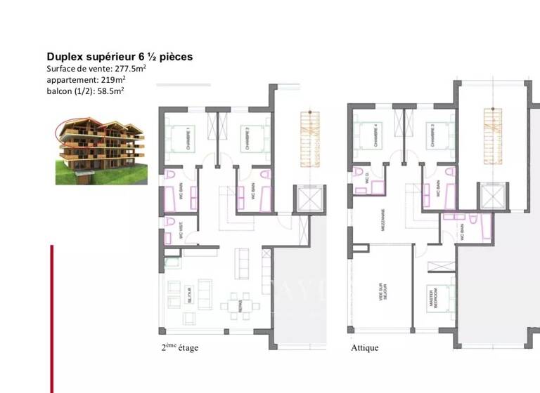 Studio zum Kauf 2.500.000 CHF 6,5 Zimmer 219 m² 3. Geschoss Veysonnaz 1993