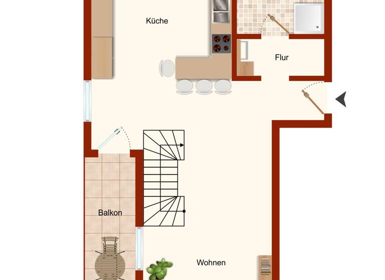 Wohnung zum Kauf 189.000 € 2 Zimmer 61 m²<br/>Wohnfläche Dachgeschoss<br/>Geschoss Esens Esens 26427