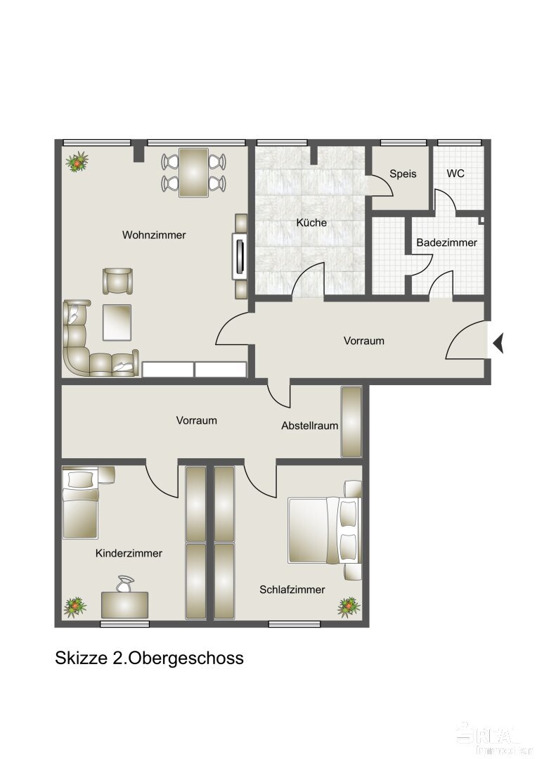 Wohnung zum Kauf 215.000 € 3 Zimmer 110 m²<br/>Wohnfläche 2.<br/>Geschoss Lind Villach 9500