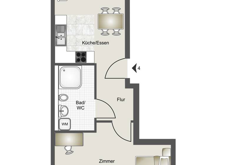 Wohnung zum Kauf provisionsfrei 389.000 € 2 Zimmer 50,1 m²<br/>Wohnfläche Wildunger Str. 90 Bad Cannstatt Stuttgart 70372