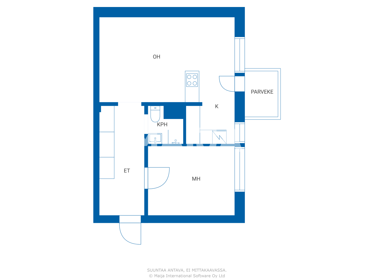 Studio zum Kauf 159.000 € 2 Zimmer 48 m²<br/>Wohnfläche 3.<br/>Geschoss Humalistonkatu 8 Turku 20100