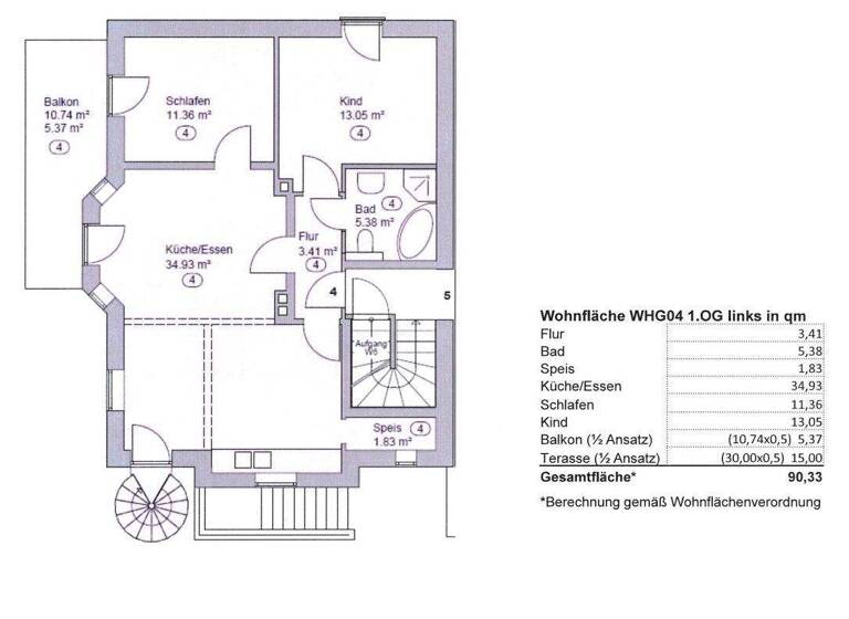 Wohnung zur Miete 1.030 € 3 Zimmer 90 m² frei ab 01.05.2026 Herzogenaurach 91074