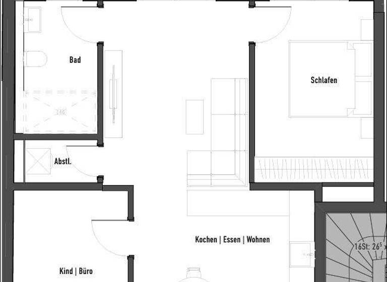 Wohnung zur Miete - Erstbezug 1.280 € 3 Zimmer 67 m² Innenstadt Aschaffenburg 63739
