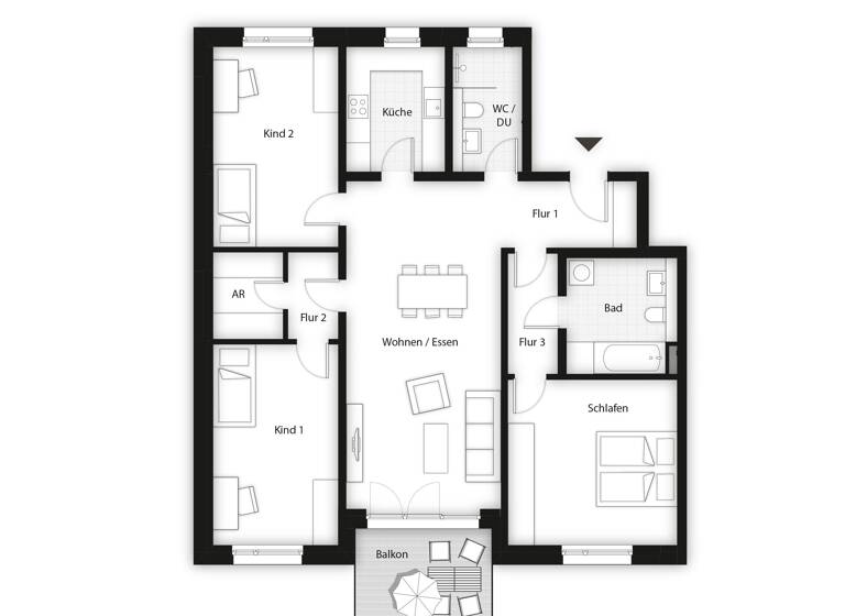 Wohnung zum Kauf 704.400 € 4 Zimmer 119,8 m²<br/>Wohnfläche 2.<br/>Geschoss Geschwister-Scholl-Straße 16 Herzo Base Herzogenaurach 91074