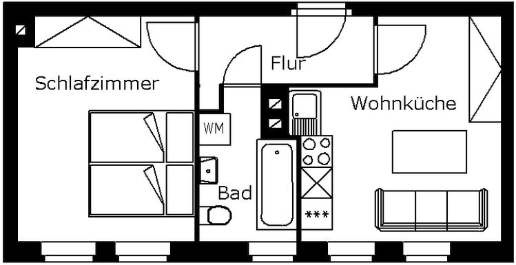 Wohnung zur Miete 179 € 2 Zimmer 34 m²<br/>Wohnfläche 2.<br/>Geschoss Bahnhofstraße 58 Bahnhofsvorstadt Plauen 08525