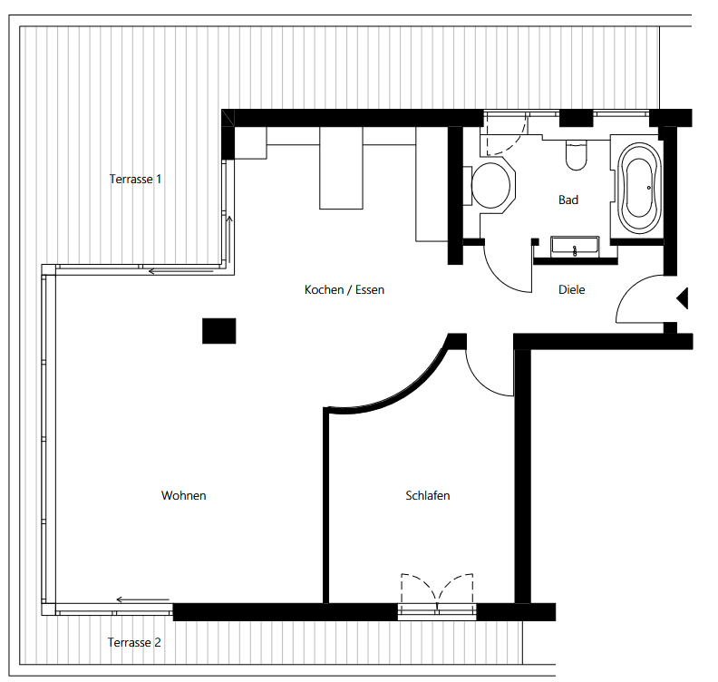 Penthouse zum Kauf 379.000 € 2 Zimmer 86,5 m²<br/>Wohnfläche 3.<br/>Geschoss Zentrum Ratingen 40878