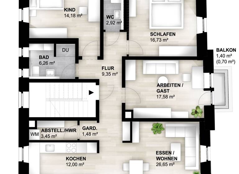 Wohnung zum Kauf provisionsfrei als Kapitalanlage geeignet 399.000 € 3 Zimmer 111 m²<br/>Wohnfläche Bonnstraße 4 Walldürn Walldürn 74731