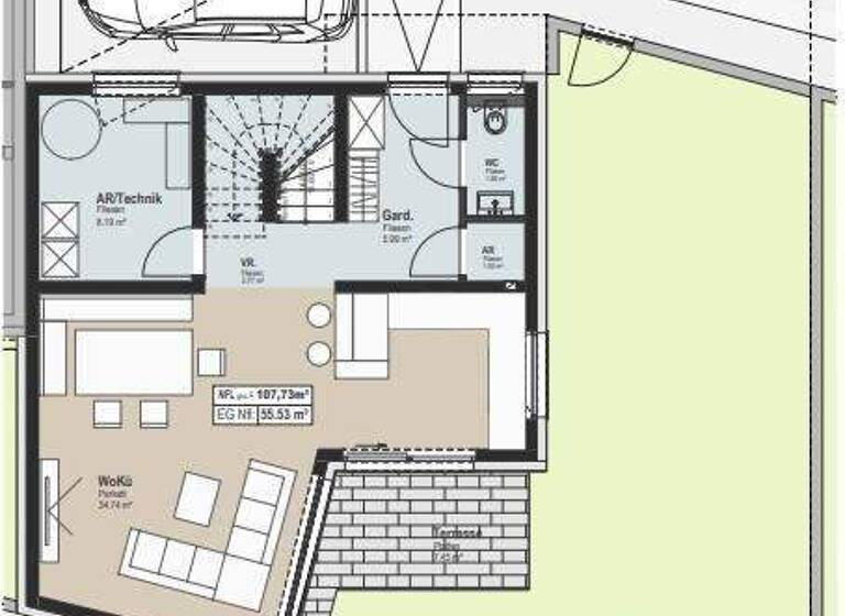 Reihenmittelhaus zum Kauf - Erstbezug provisionsfrei 399.400 € 4 Zimmer 108 m² Ladendorf 2126