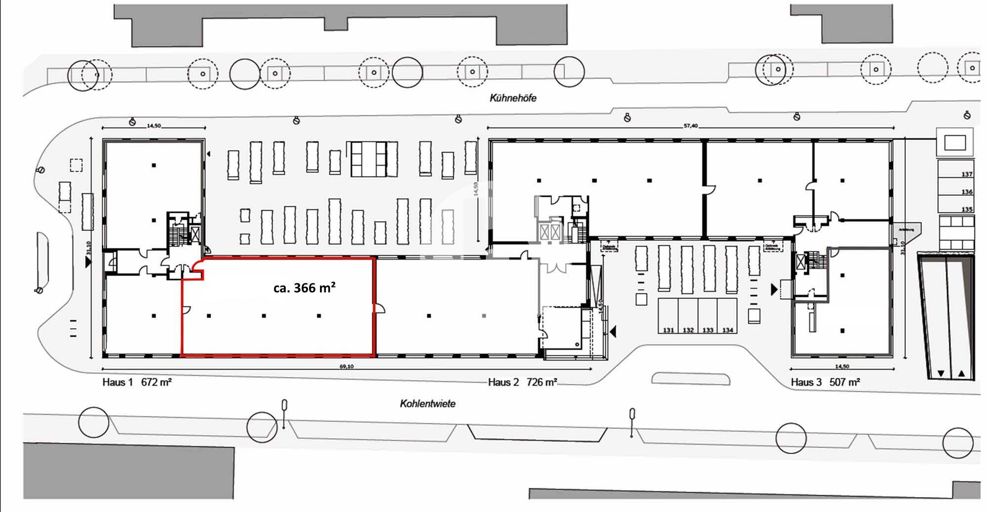 Bürofläche zur Miete provisionsfrei 15,50 € 408 m²<br/>Bürofläche Bahrenfeld Hamburg 22761