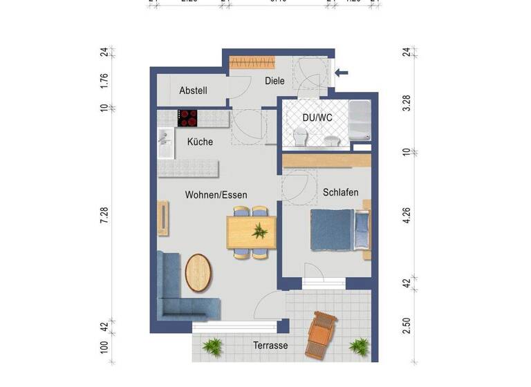 Wohnung zur Miete 509 € 2 Zimmer 62,2 m² frei ab 01.05.2026 Crailsheim 74564