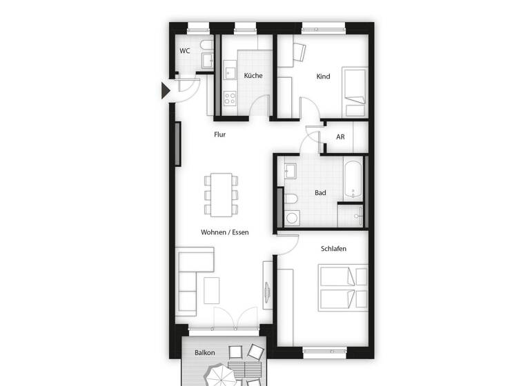 Wohnung zum Kauf - Erstbezug 522.000 € 3 Zimmer 88,4 m² 2. Geschoss Geschwister-Scholl-Straße 18 Herzo Base Herzogenaurach 91074